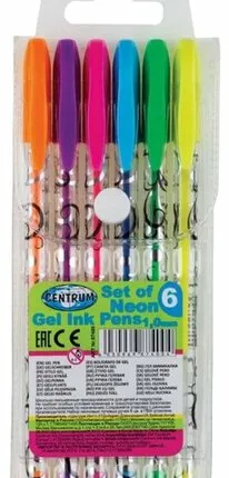 Фото №0 Набор ручек гелевых Centrum Neon pens, 1мм×6цветов
