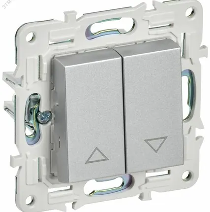 Фото №0 SKANDY Выключатель жалюзи 10А SK-V12S серебряный IEK