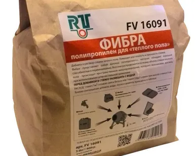 фото Фибра FV 16091 полипропилен для микроармирования стяжки теплого пола Рустеп