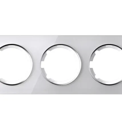 Фото №0 Рамка 3-м Garda горизонт. стеклянная бел. OneKeyElectro 2E52301300