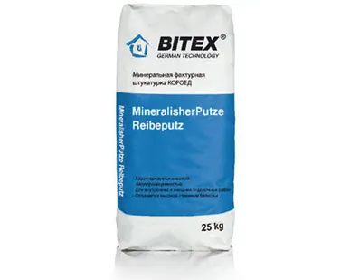 фото Штукатурка фасадная минеральная Bitex MineralisherPutze барашек 25 кг белый