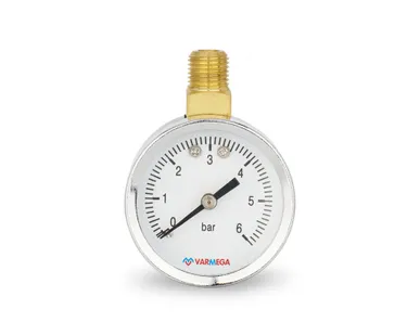 фото Манометр радиальный верхний 1/4" н.р. -  6 атм. (Ø50мм) Varmega