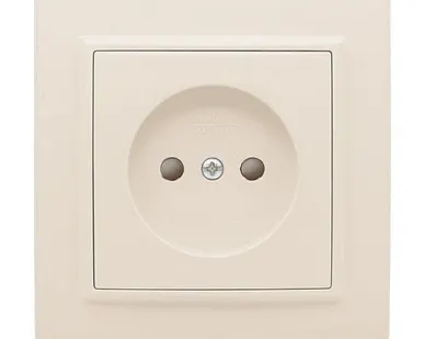 фото Розетка 1-м СП Минск 10А IP20 без заземл. защ. шторки беж. EKF ERR10-022-200