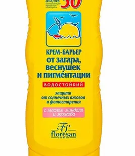 фото Крем-барьер от загара, веснушек и пигментации Флоресан SPF-30, 125мл