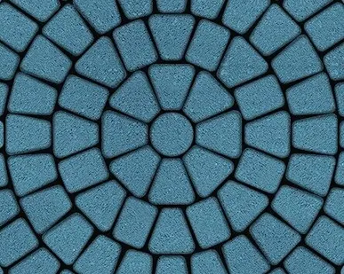 фото Тротуарная плитка Выбор Классико Стандарт, Синяя 60 мм 3 камня круговая