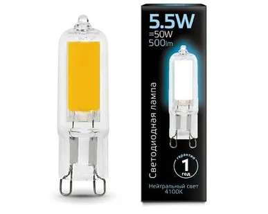фото Светодиодная лампа Gauss 5,5W 500Lm 4100K G9 107809205
