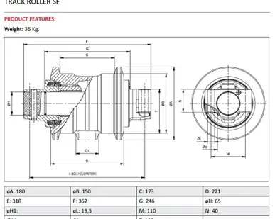фото Опорный каток JCB 160,220,210,235,240,260