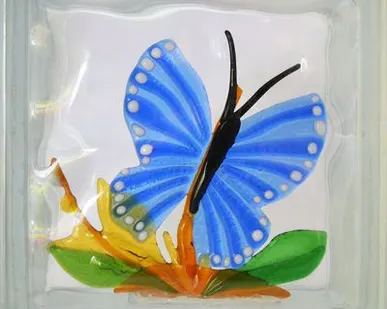 фото Стеклоблок эксклюзивный фьюзинг ФЮ_006(Н) 190х190х80мм