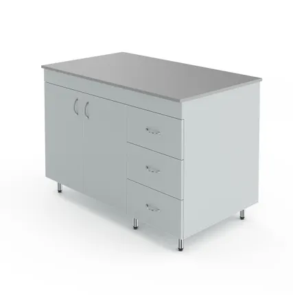 Фото №0 Лабораторный стол-тумба со столешницей из химстойкого пластика Теолаб НВ-1200 СТСП