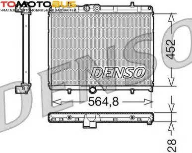 фото Радиатор, охлаждение двигателя DENSO DRM21057 Радиатор охл. ДВС PSA 307,308,407 02.04 &gt;