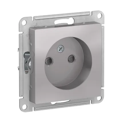 Фото №0 Schneider Electric Механизм розетки 1-м СП AtlasDesign 16А IP20 без заземл.защ. шторки алюм. ATN000349 Schneider Electric