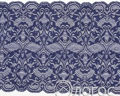 фото Кружево стрейч гипюр арт. 18108 170 мм, т.синий