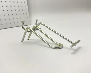 фото Крючок на перфорацию двойной с ценникодержателем L=100мм, d=5мм, шаг 50мм, цинк