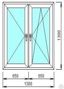 фото Окно Exprof Practica 58, фурнитура Roto NT, 2к СП 32мм, 1 300*1 300 мм