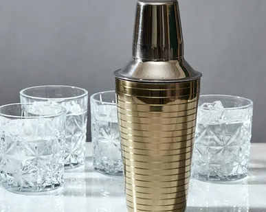 фото Шейкер коктейльный Tempesta, золото