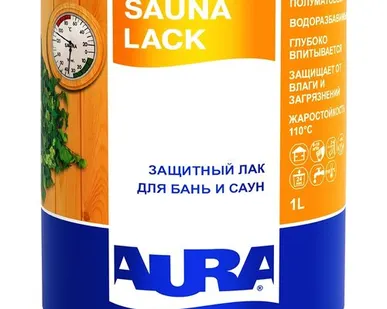 фото Лак AURA Лак для отделки саун AURA Sauna Lack 1 л полуматовый