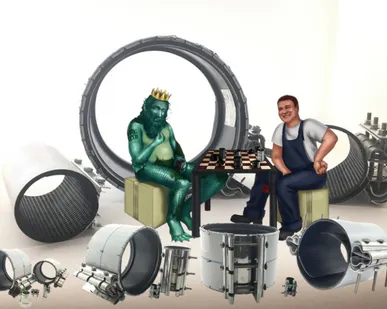 фото Гидравлические ремонтные хомуты  ВОЛНА. Сансфера