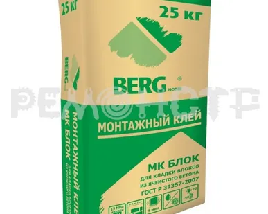 фото Клей монтаж 25кг МК БЛОК BERGhome (1/48) П