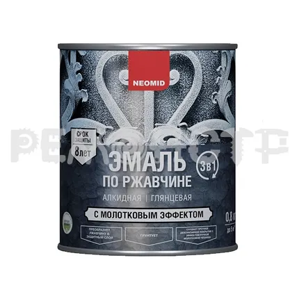 Фото №0 Эмаль по ржавчине 3в1 с молотковым эффектом Neomid