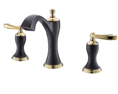 фото Смеситель для раковины врезной Timo Unari 7511/04F черный антик-золото