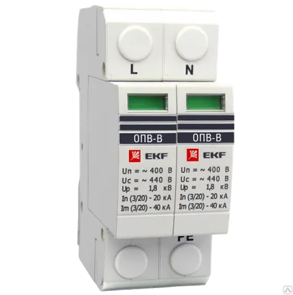 Фото №0 ОПВ-B/2P In 30кА 400В (с сигнализацией) EKF PROxima