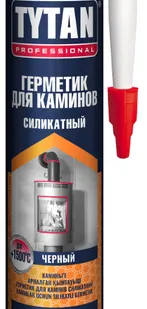 фото Герметик для печей и дымоходов, силикатный до +1500°C, чёрный, 280мл, 4775, 1/12 (Tytan)