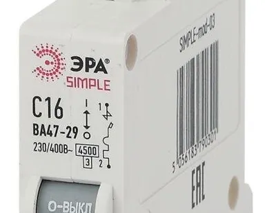 фото Выключатель автоматический модульный 1п C 10А 4.5кА ВА47-29 SIMPLE-mod-02 ЭРА Б0039219