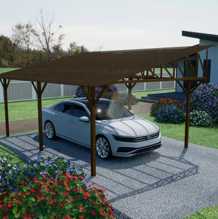 Фото №0 Односкатный навес №33 из поликарбоната 3,9х6,3 м