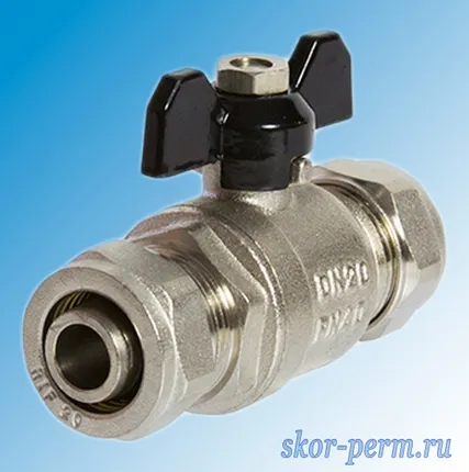 Фото №1 Кран для металлопластиковых труб 20х20 VЕRTUM Ц-Ц