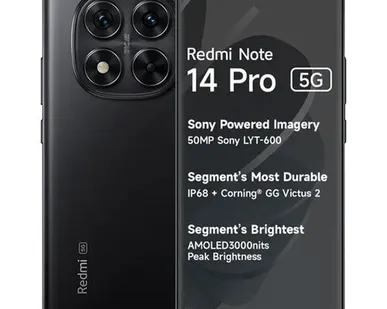 фото Смартфон Xiaomi Redmi Note 14 Pro 5G 12/512Gb Black NFC EU (Global Version)