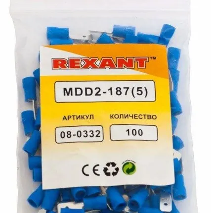 Фото №5 Клемма плоская изол. (штекер) (VM 2-187(8)) REXANT 08-0332