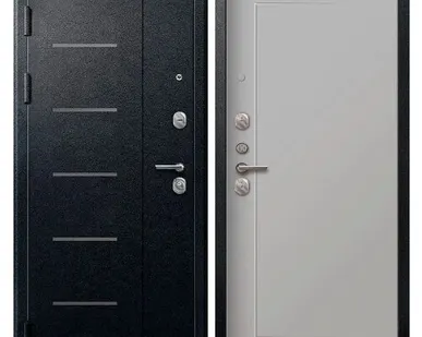 фото Дверь входная V-03 (Центурион) металл/МДФ, Черный муар/Кашемир сильвер 2050х860мм, ЛЕВАЯ (2025)