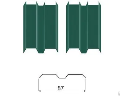 фото Металлический штакетник ШТ-87 6026 зеленый опал