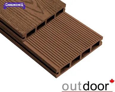 фото Террасная доска из ДПК Outdoor "Velvet" цвет: Мореный Дуб, 150x20 мм (цена м2)