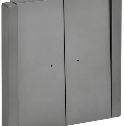 Фото №0 FORTE&PIANO Выключатель 2-клавишный проходной с индикацией 10А FP508 сталь IEK