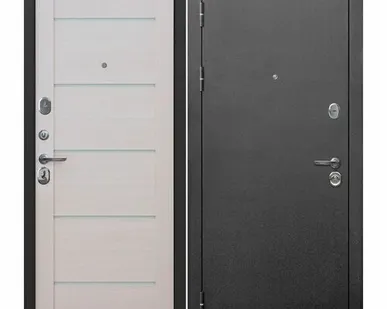 фото Дверь входная Гарда 9см (Ferroni) металл/царга, Антик серебро/Лиственница бежевая 2050х860мм, ЛЕВАЯ