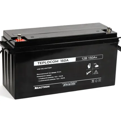 Фото №0 Аккумулятор для ИБП котла 150 А*ч Teplocom свинцово-кислотный, 12В