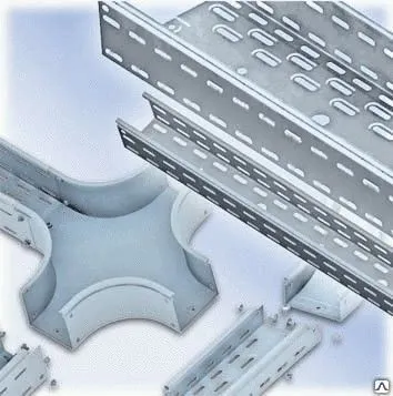 Фото №0 Ответвитель кабельного лотка перфорированный Х-обр 500х65ц КМ500