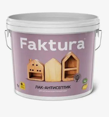 Фото №0 Дисма Лак-антисептик FAKTURA бесцветный, ведро 9 л