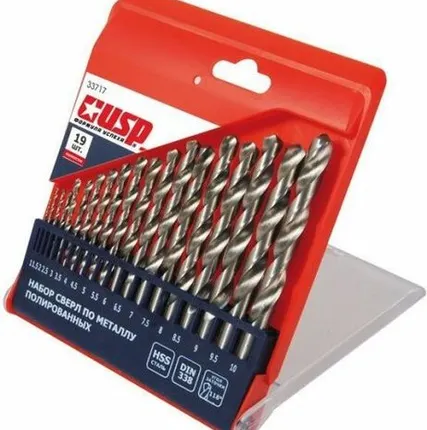 Фото №0 Набор св. д/мет. 19 шт. 1-10мм (шаг 0,5) HSS USPEX