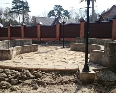 фото Устройство барбекю из природного камня