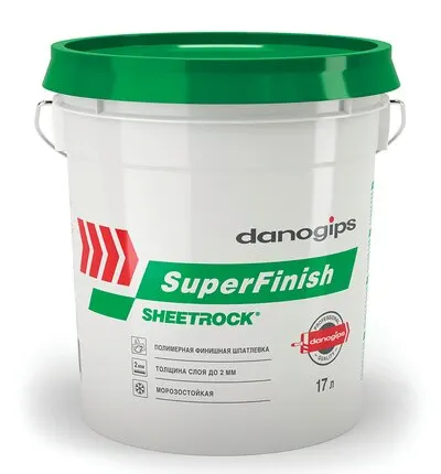 Фото №0 Шпаклевка DANOGIPS SuperFinish 28кг (17л) (зелёное ведро)
