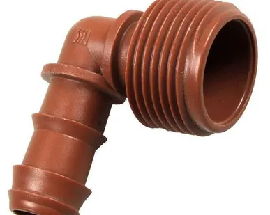 фото Г фитинг проходной наружная резьба (Г фитинг проходной 16 3/4" нар резьба корич Azud)