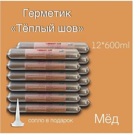 Фото №0 Герметик Oliva Акцент-125 по дереву акриловый 600 мл медовый 12 шт