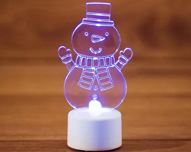 фото Фигура светодиодная "Снеговик с шарфом 2D" на подставке RGB Neon-Night 501-053