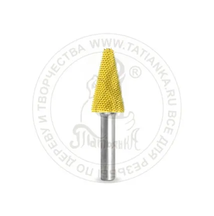 Фото №0 6T12-40 - Конус, Ø хвостовика 6мм, Ø фрезы X 12,7мм, L фрезы 25,4мм (fine/желт)