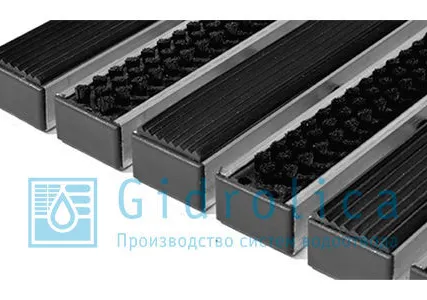 Фото №0 Придверная решетка Gidrolica Step - резина+щетка 390х590мм 30013