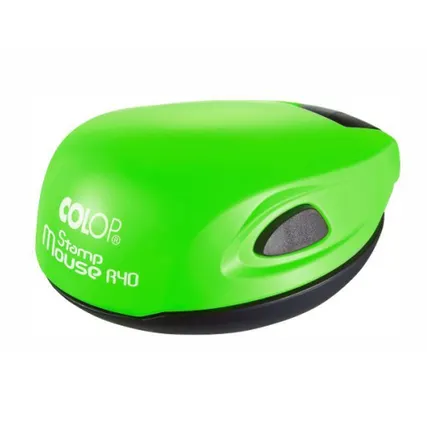 Фото №0 Печати-С COLOP Stamp Mouse R40 Оснастка для печати диам. 41,6 мм (Неон зеленый, Синий)