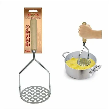 Фото №0 Картофелемялка "Ретро" (хром с дерев ручкой) AN57-72