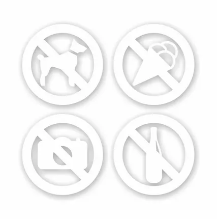 Фото №0 Наклейка «Запрещен вход с животными, с мороженым, вход с напи